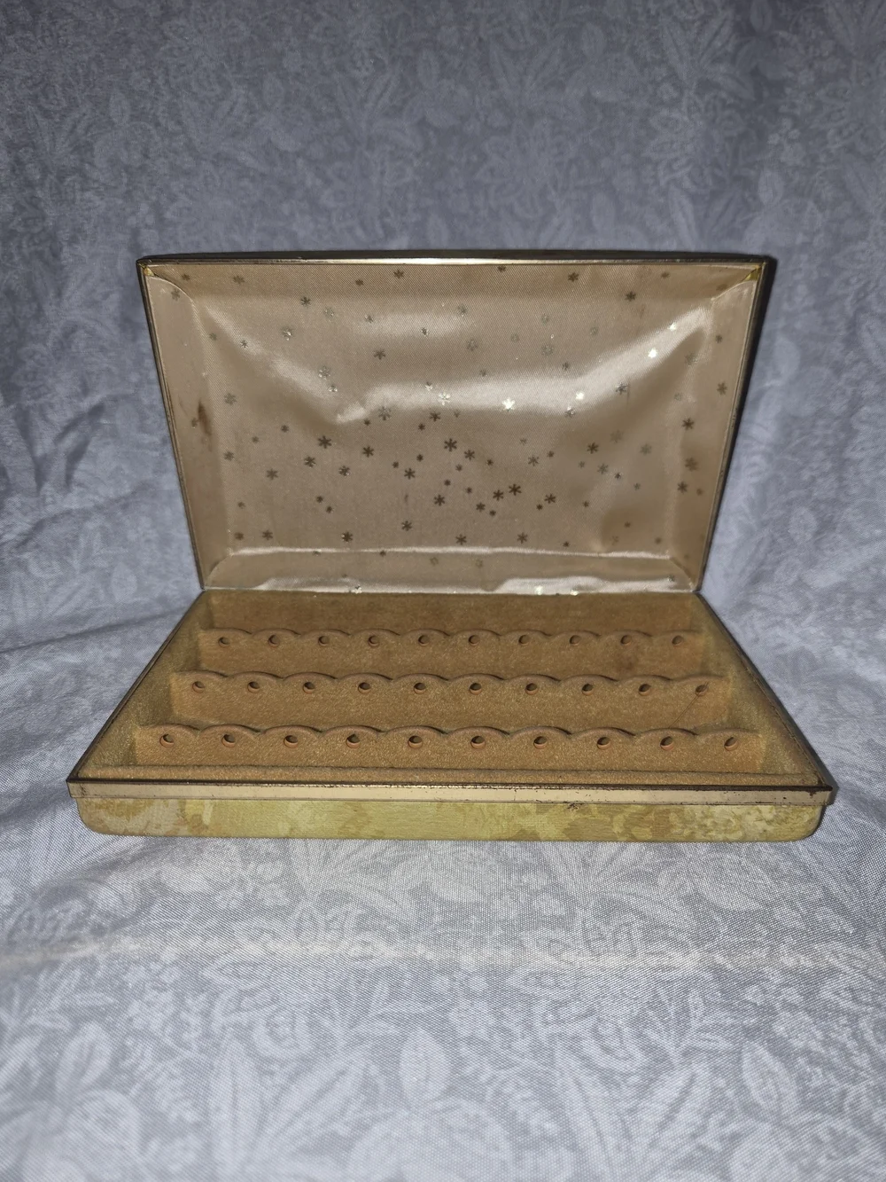 Mele.Vintage Gold Tone Jewelry Display Box